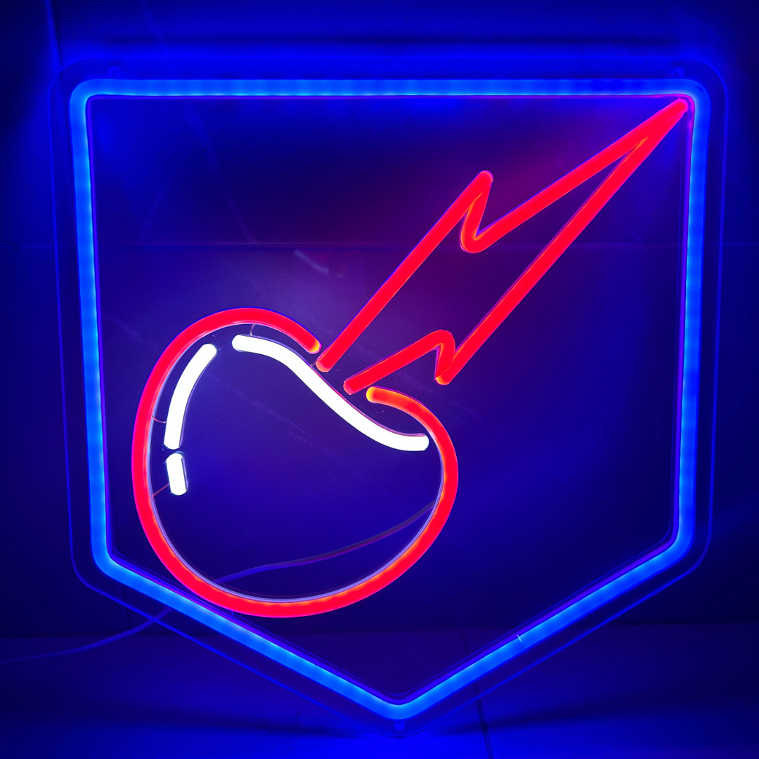 Pack-A-Poster™ Dimmable Electric Cherry LED Sign