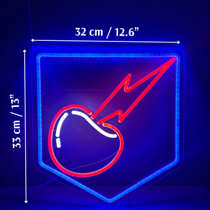 Pack-A-Poster™ Dimmable Electric Cherry LED Sign