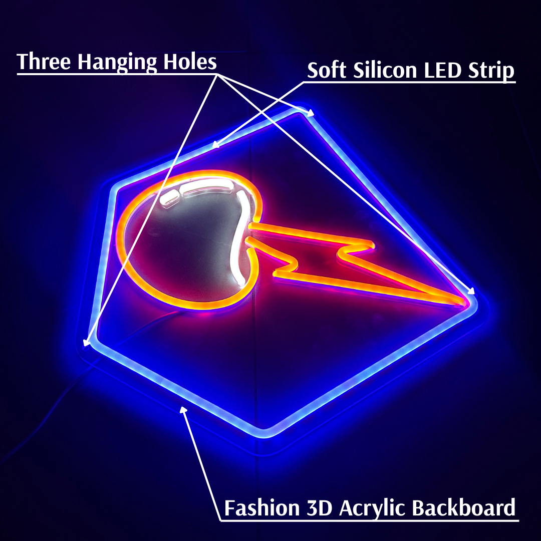 Pack-A-Poster™ Dimmable Electric Cherry LED Sign