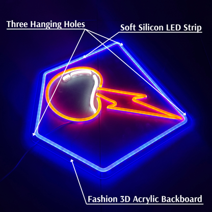 Pack-A-Poster™ Dimmable Electric Cherry LED Sign